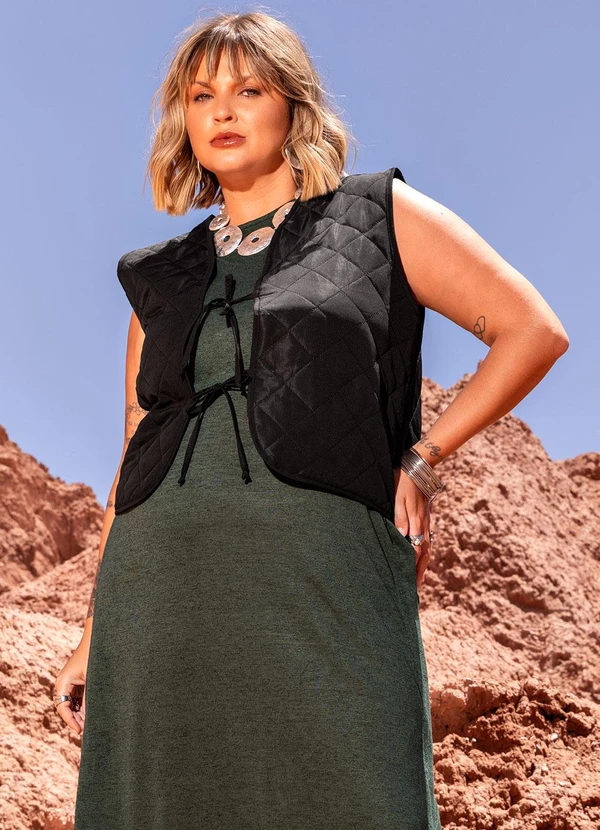 Marguerite - Colete Preto em Malha Matelassê 5