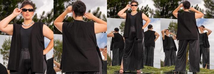 Colete Preto em Moletinho