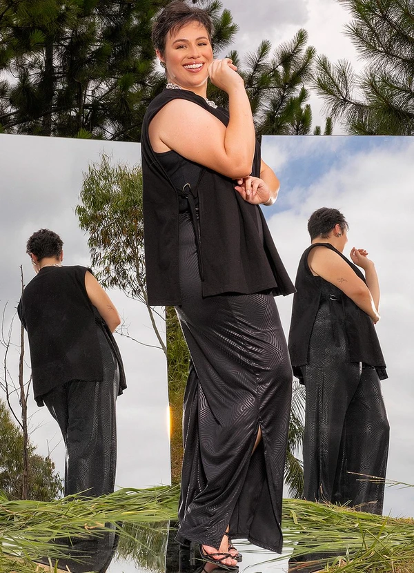 Marguerite - Colete Preto em Moletinho