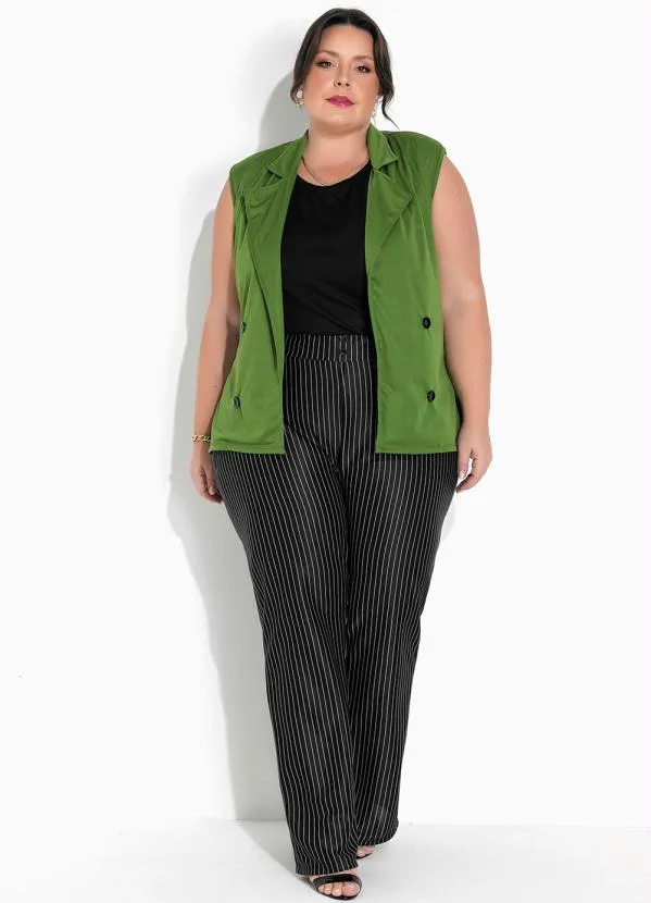 Marguerite - Colete Verde com Gola e Botões Plus Size 4