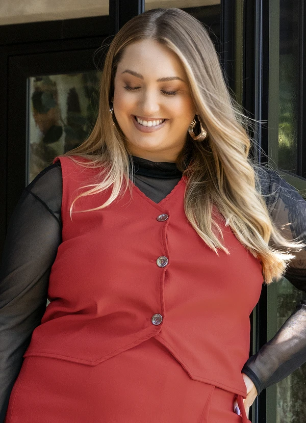 Marguerite - Colete Vermelho em Bengaline