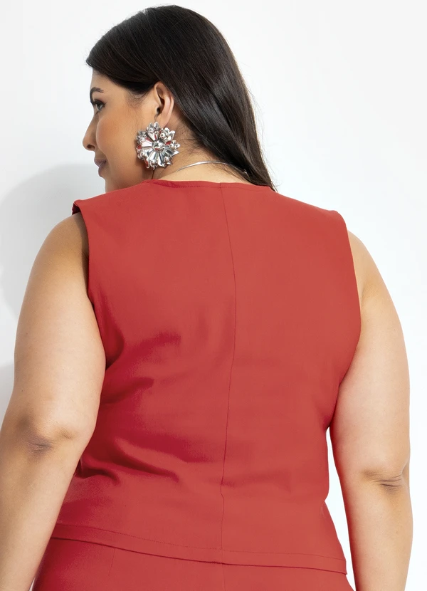 Marguerite - Colete Vermelho em Bengaline 9
