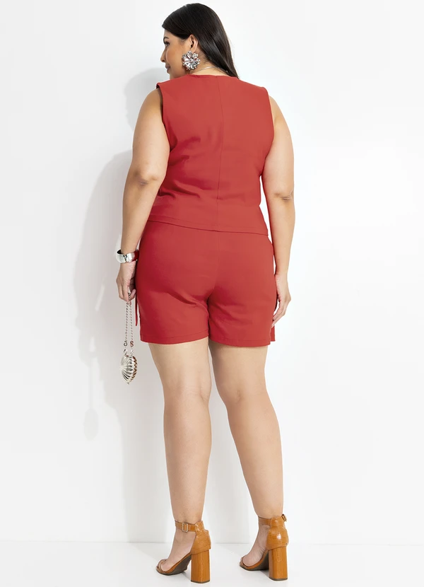 Marguerite - Colete Vermelho em Bengaline 7