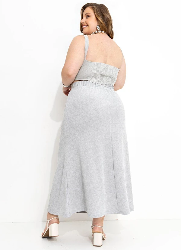 Marguerite - Cropped Cinza Claro em Malha Piquet 3