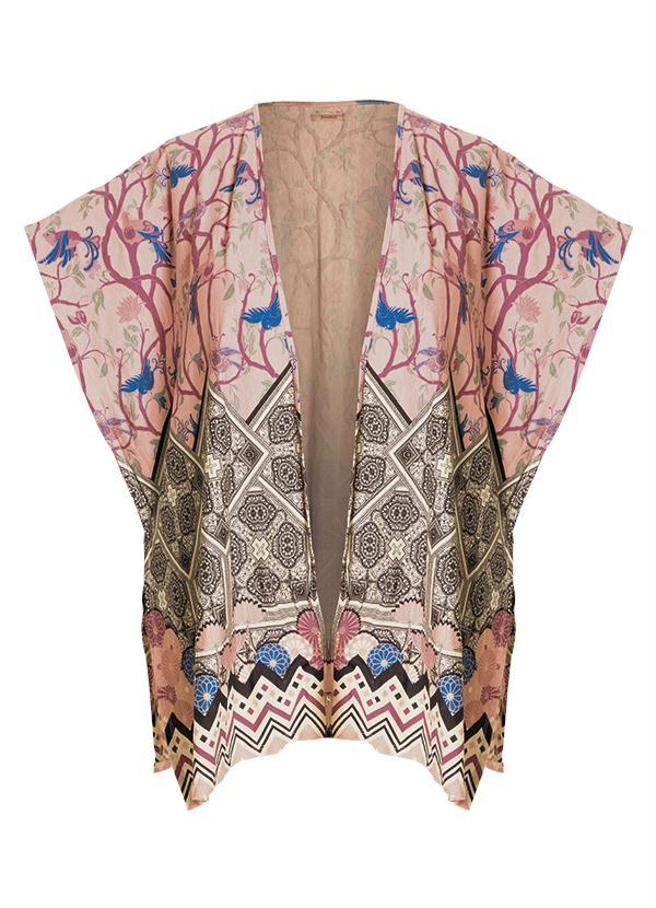 Quintess - Kimono Barrado Rosê Fenda Plus Size Quintess 5