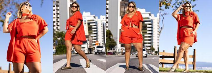 Kimono Vermelho em Malha Jacquard