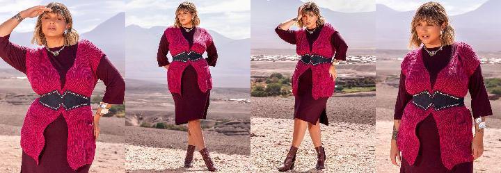 Maxi Colete Magenta em Tric