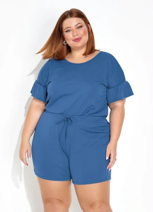 Marguerite - Conjunto Azul com Blusa e Short Plus Size