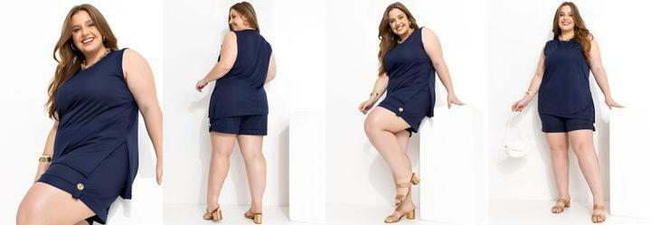 Conjunto Azul Marinho Assimtrico