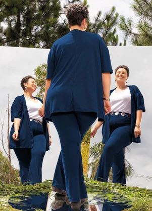 Marguerite - Conjunto Azul Marinho em Canelado - MARGUERITE
