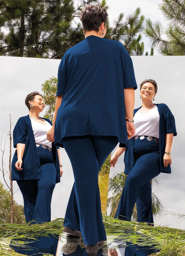 Marguerite - Conjunto Azul Marinho em Canelado 2