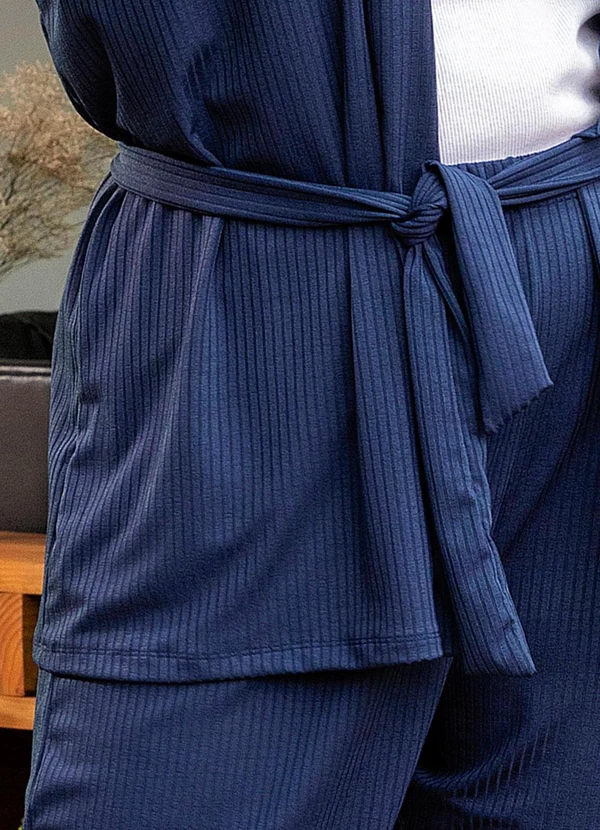 Marguerite - Conjunto Azul Marinho em Canelado 3