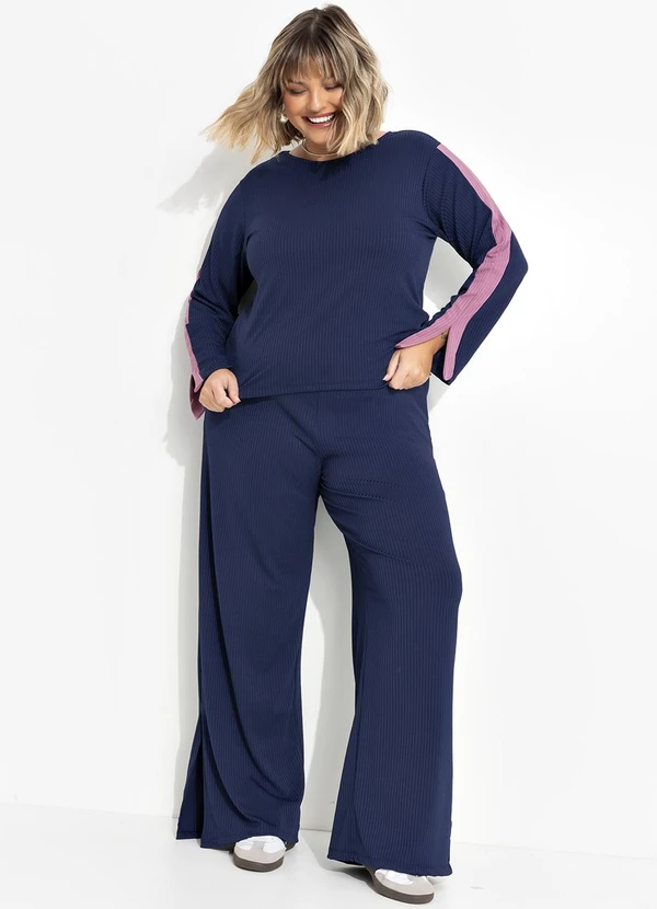 Marguerite - Conjunto Azul Marinho em Canelado 3