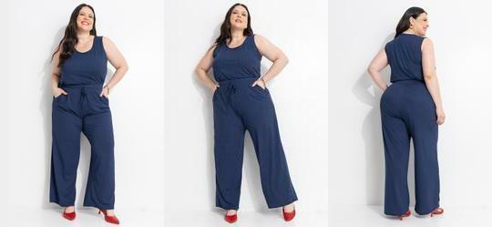 Conjunto Azul Marinho em Malha Canelada