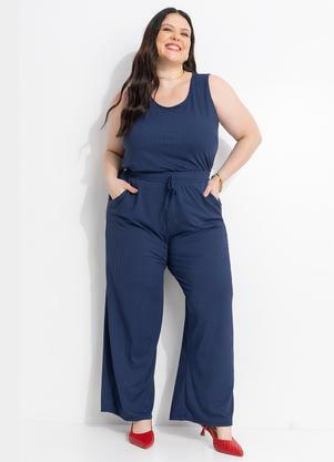 Conjunto (Azul Marinho) em Malha Canelada