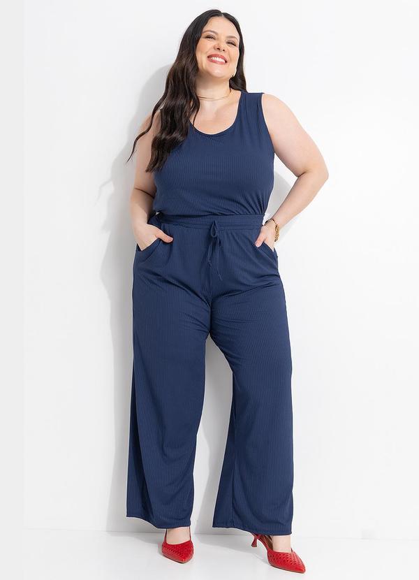 Conjunto (Azul Marinho) em Malha Canelada