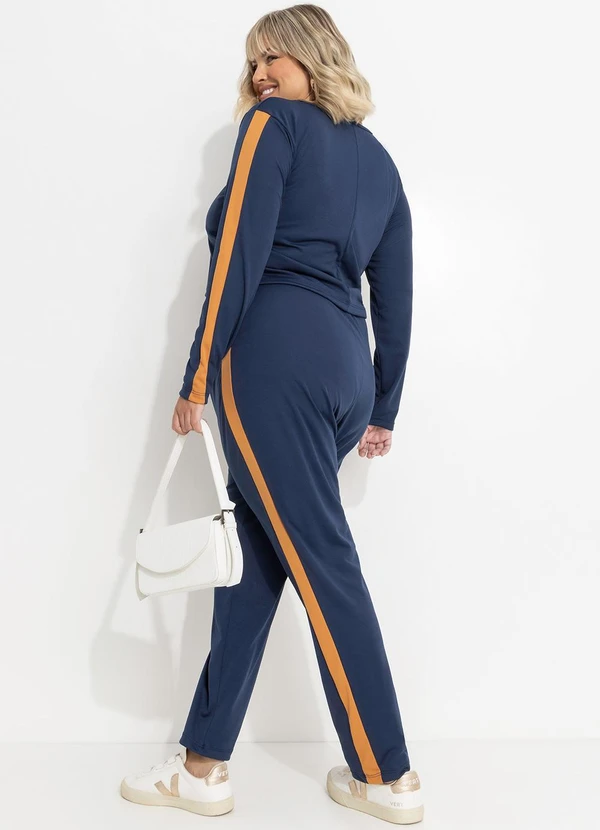 Marguerite - Conjunto Azul Marinho em Malha com Contraste 2