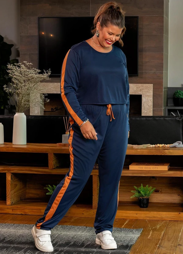 Marguerite - Conjunto Azul Marinho em Malha com Contraste 4