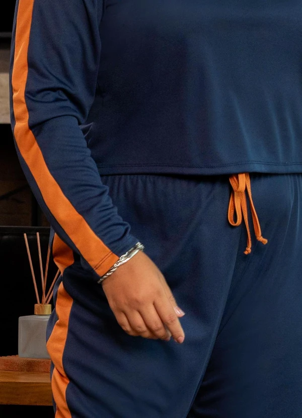 Marguerite - Conjunto Azul Marinho em Malha com Contraste 7