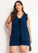Conjunto Azul Marinho em Malha de Viscose