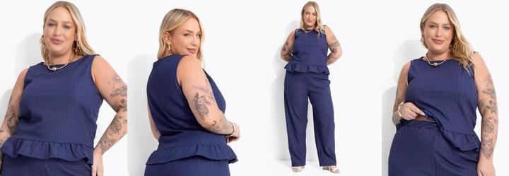 Conjunto Azul Marinho em Malha Texturizada