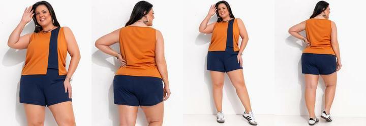 Conjunto Azul Marinho em Malha