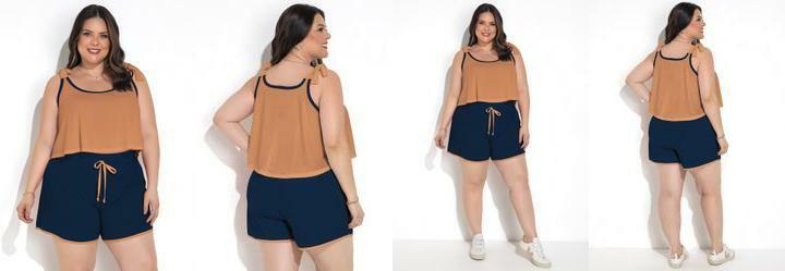 Conjunto Azul Marinho em Malha