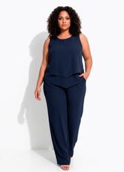 Conjunto Azul Marinho em Malha