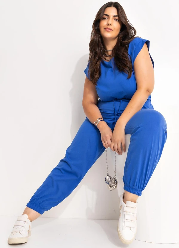 Marguerite - Conjunto Azul Royal em Malha de Algodão 2