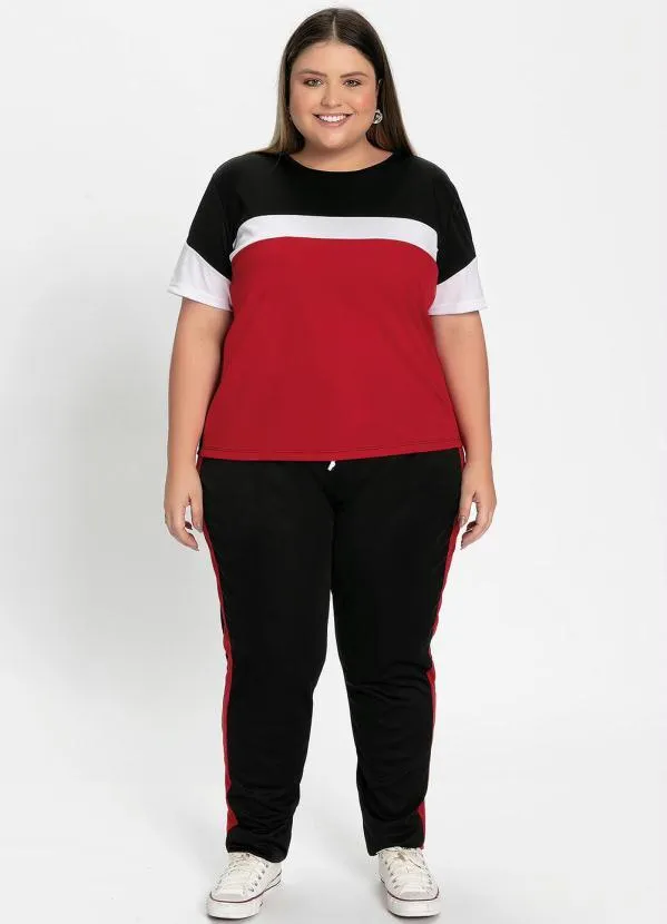 Marguerite - Conjunto Blusa e Calça Tricolor Plus Size 2