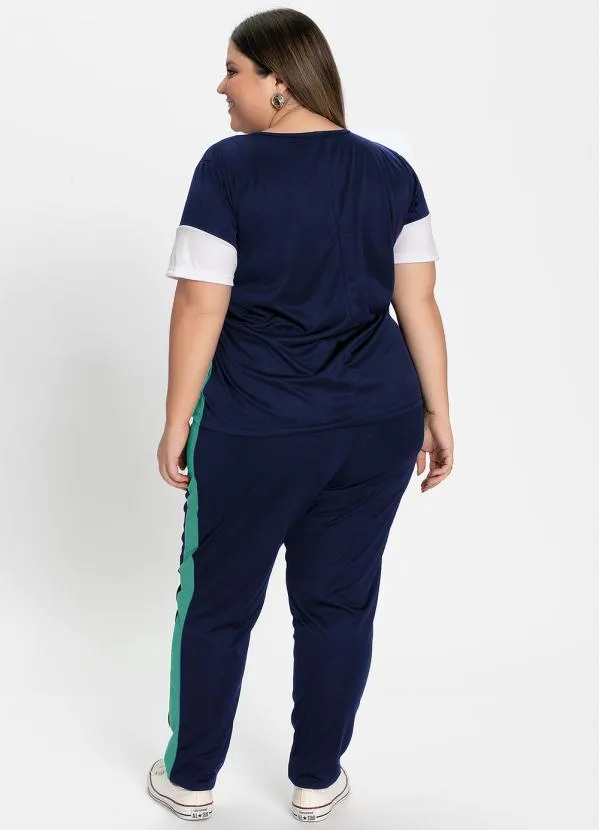 Marguerite - Conjunto Blusa e Calça Turquesa Plus Size 2