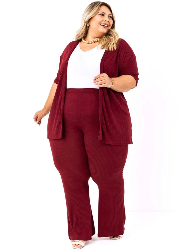 Marguerite - Conjunto Bordô em Canelado 5