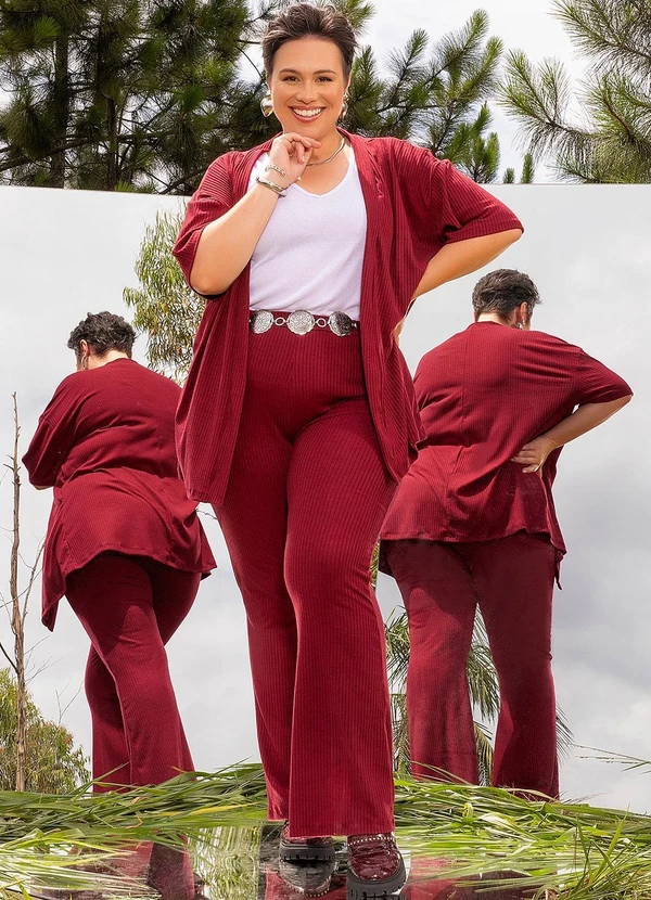 Marguerite - Conjunto Bordô em Canelado 6