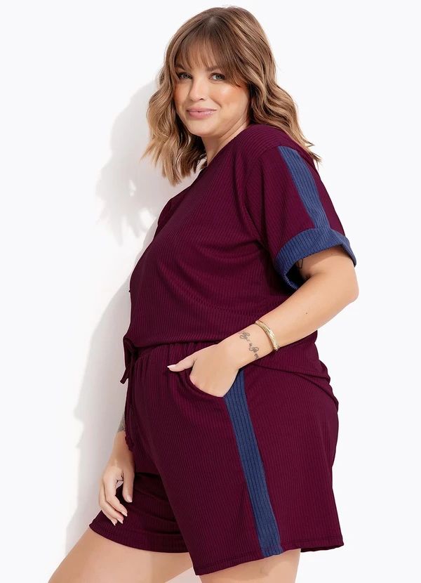 Marguerite - Conjunto Bordô em Canelado 2