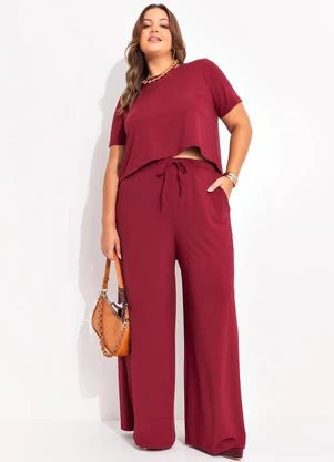 Marguerite - Conjunto Bordô em Canelado - MARGUERITE