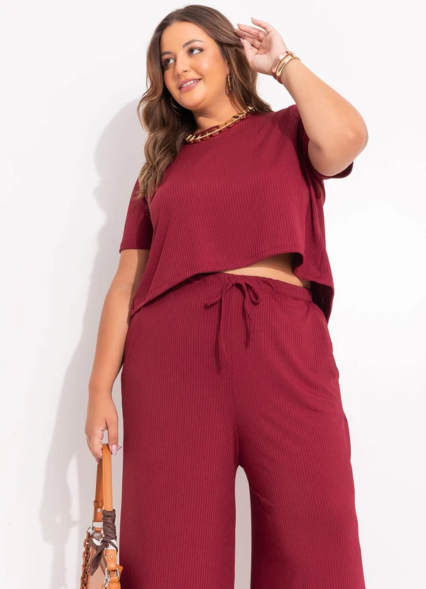 Marguerite - Conjunto Bordô em Canelado 4