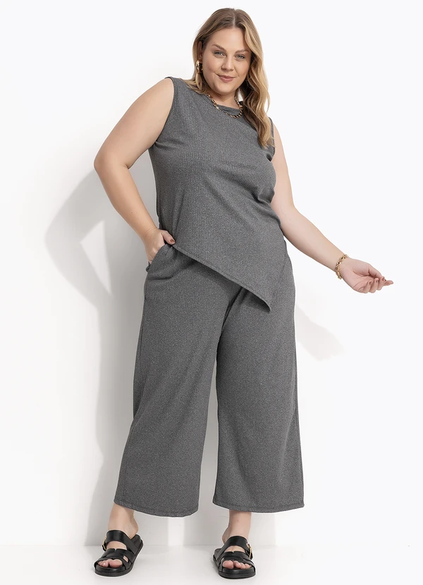 Marguerite - Conjunto Cinza Escuro em Canelado 3