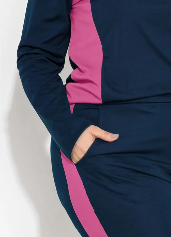 Marguerite - Conjunto de Calça e Blusa Marinho Pink Plus Size 3