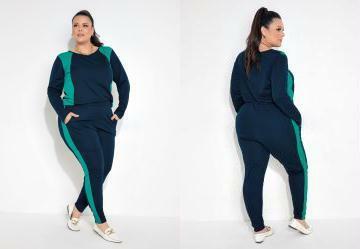Conjunto de Cala e Blusa Marinho Plus Size