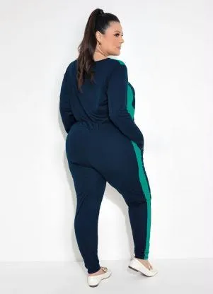 Marguerite - Conjunto de Calça e Blusa Marinho Plus Size - MARGUERITE