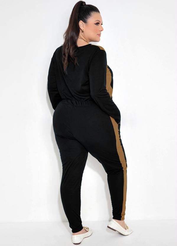 Marguerite - Conjunto de Calça e Blusa Preto Plus Size 3