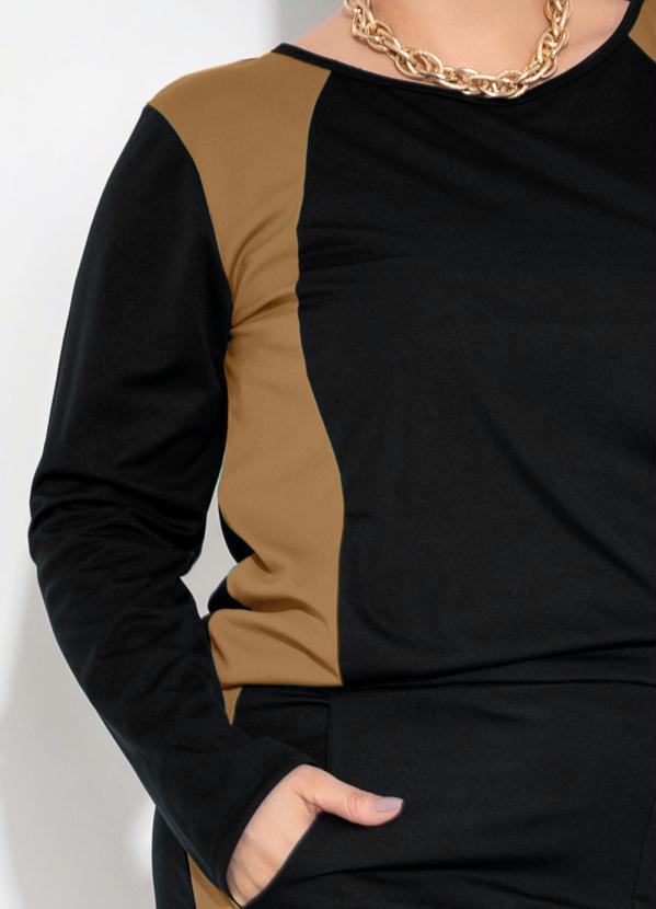 Marguerite - Conjunto de Calça e Blusa Preto Plus Size 2