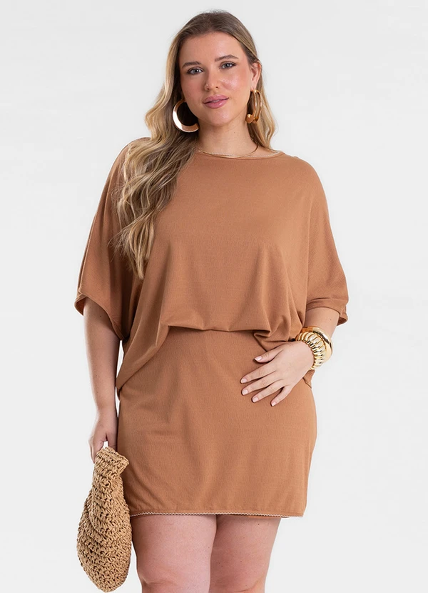 Secret Glam - Conjunto Feminino Blusa e Shorts Saia Marrom