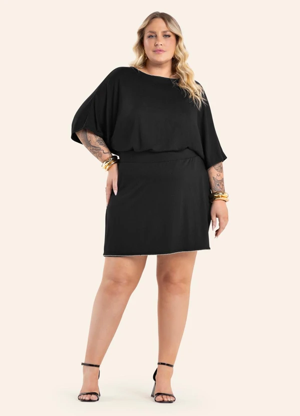 Secret Glam - Conjunto Feminino Blusa e Shorts Saia Preto