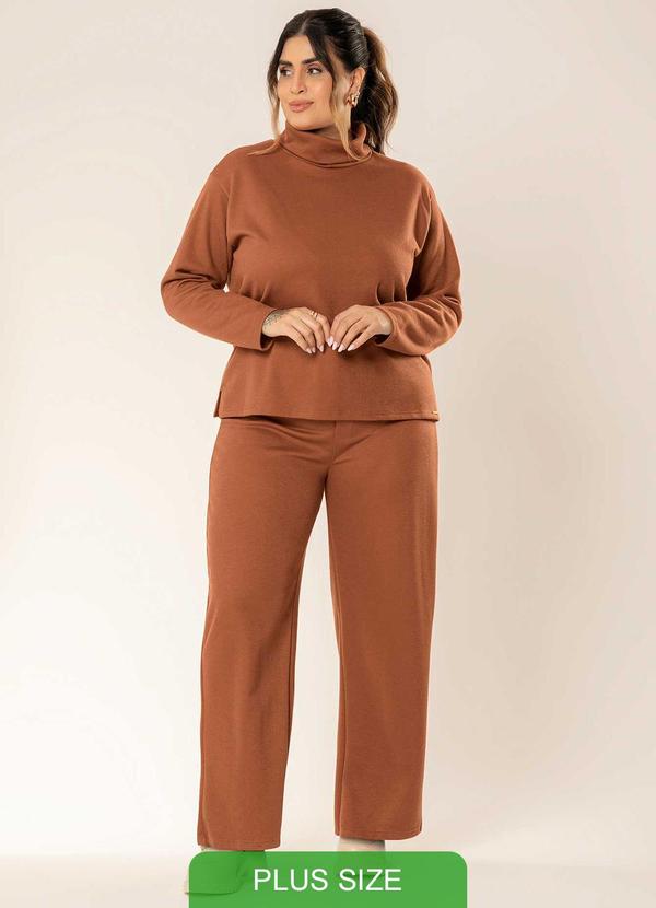 Cativa - Conjunto Feminino Plus Comfy e Estiloso Marrom