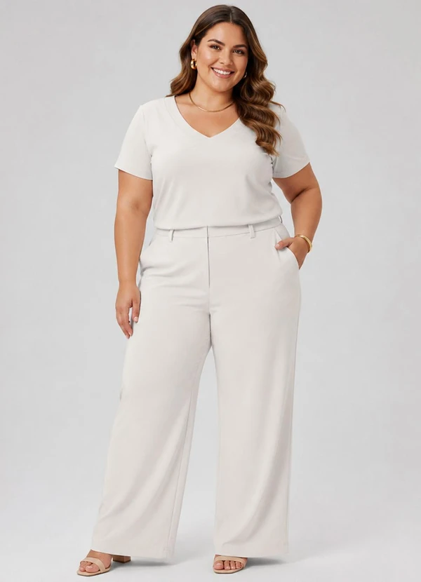 Rovitex - Conjunto Feminino Plus Size Bege