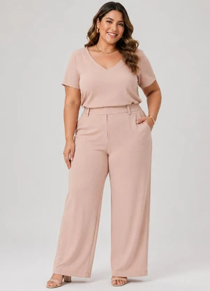 Rovitex - Conjunto Feminino Plus Size Bege - ROVITEX