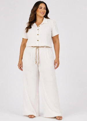 Rovitex - Conjunto Feminino Plus Size Branco - ROVITEX