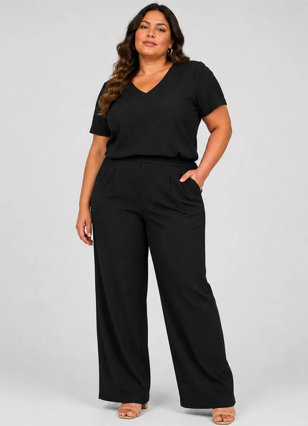 Rovitex - Conjunto Feminino Plus Size Preto