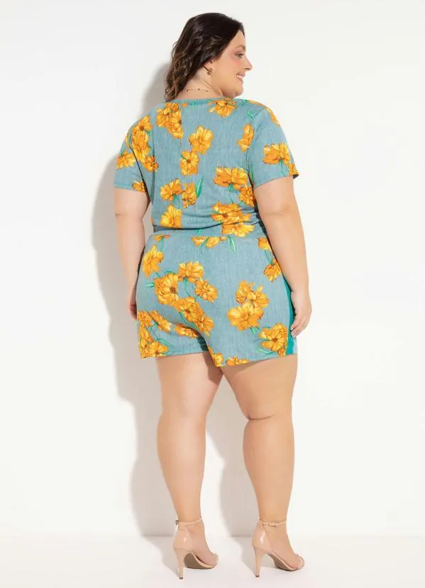Marguerite - Conjunto Floral Blusa e Short Plus Size 4